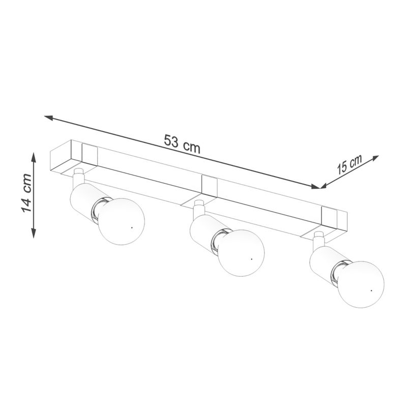 Lampa sufitowa  Pure Lume LIMERO czarna-drewno 3xE27x15W IP20 wym:14x15x53cm - 1 szt.