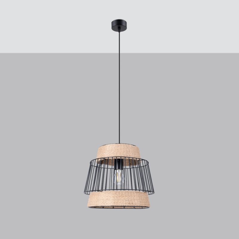Lampa sufitowa  Pure Lume LUSTRO czarna 1xE27x15W IP20 wym:137x35x35cm - 1 szt.