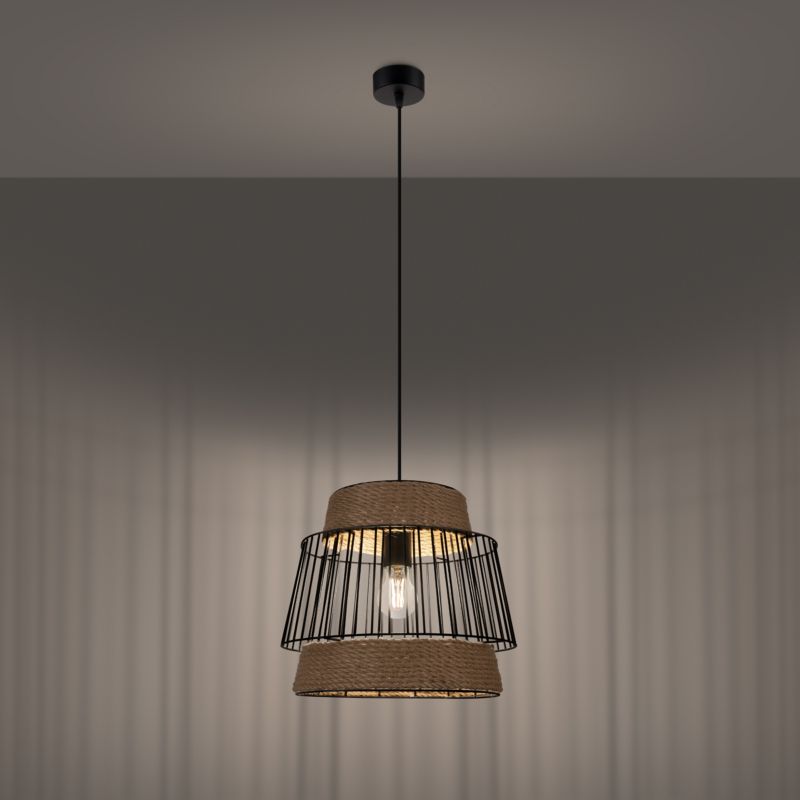 Lampa sufitowa  Pure Lume LUSTRO czarna 1xE27x15W IP20 wym:137x35x35cm - 1 szt.