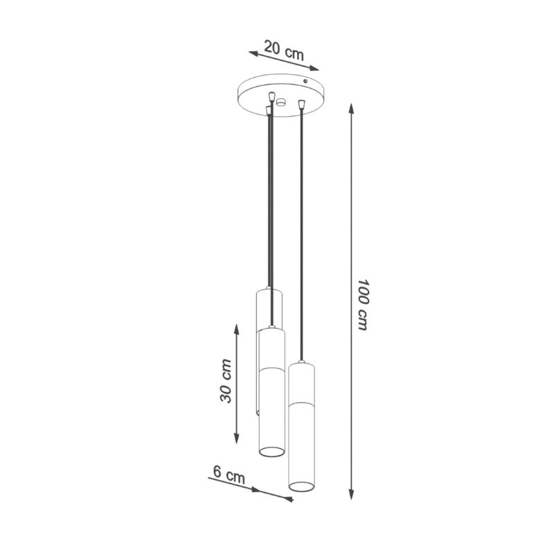 Lampa sufitowa  Pure Lume MARCOS czarna-naturalne drewno 3xGU10x12W IP20 wym:100x20x20cm - 1 szt.