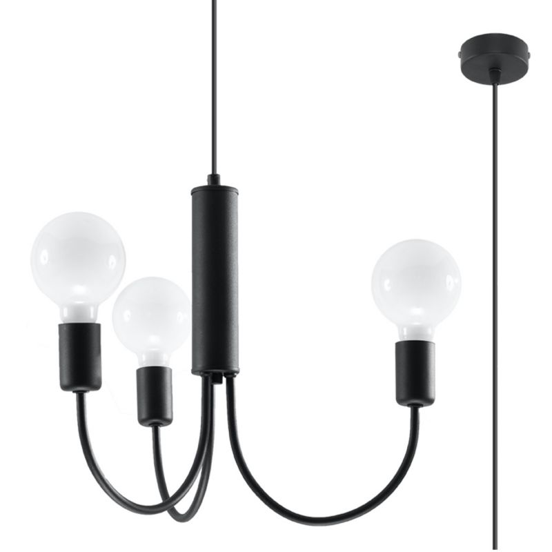 Lampa sufitowa  Pure Lume MINIMO czarna 3xE27x60W IP20 wym:120x46x46cm - 1 szt.