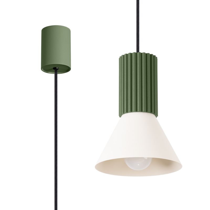 Lampa sufitowa  Pure Lume MOLDEA zielono-beżowa 1xE14x10W IP20 wym:120x14x14cm - 1 szt.