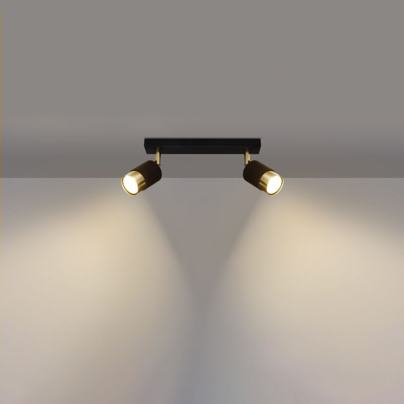 Lampa sufitowa  Pure Lume OSCURO czarno-złota 2xGU10x10W IP20 wym:18x5x30cm - 1 szt.