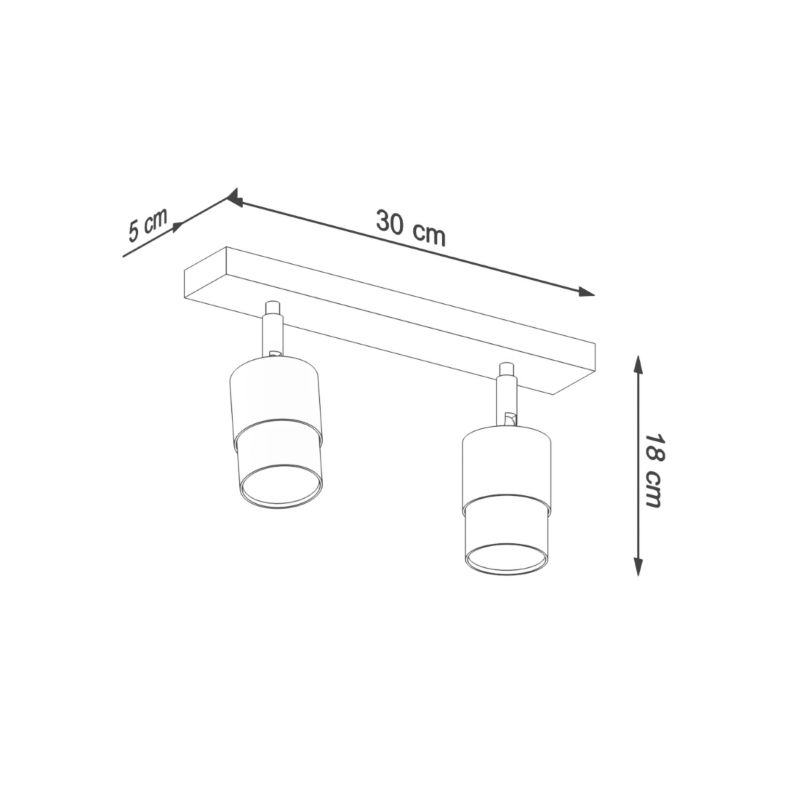 Lampa sufitowa  Pure Lume OSCURO czarno-złota 2xGU10x10W IP20 wym:18x5x30cm - 1 szt.