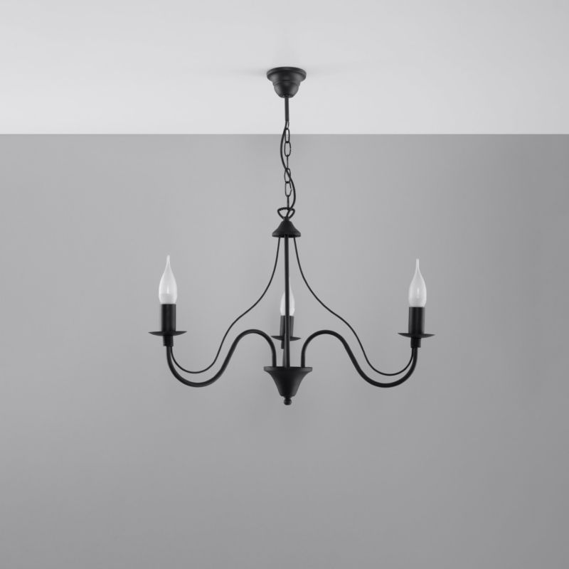 Lampa sufitowa  Pure Lume PALADA czarna 3xE14x10W IP20 wym:80x60x60cm - 1 szt.