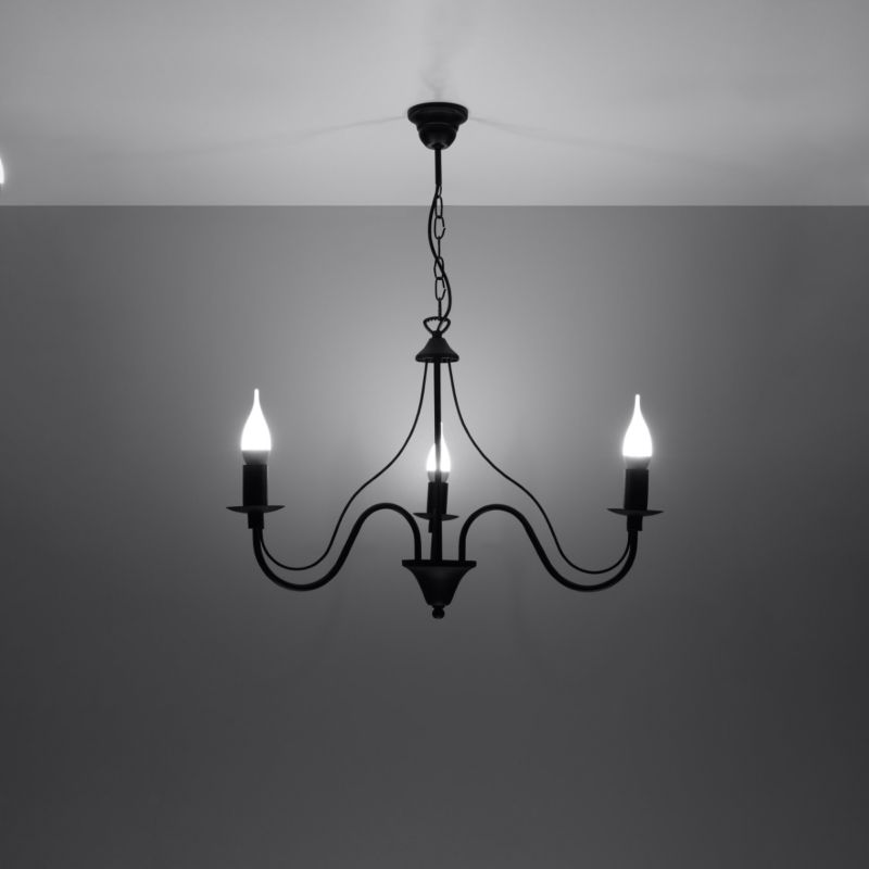 Lampa sufitowa  Pure Lume PALADA czarna 3xE14x10W IP20 wym:80x60x60cm - 1 szt.