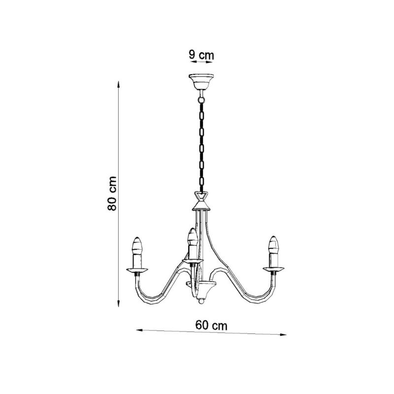 Lampa sufitowa  Pure Lume PALADA czarna 3xE14x10W IP20 wym:80x60x60cm - 1 szt.