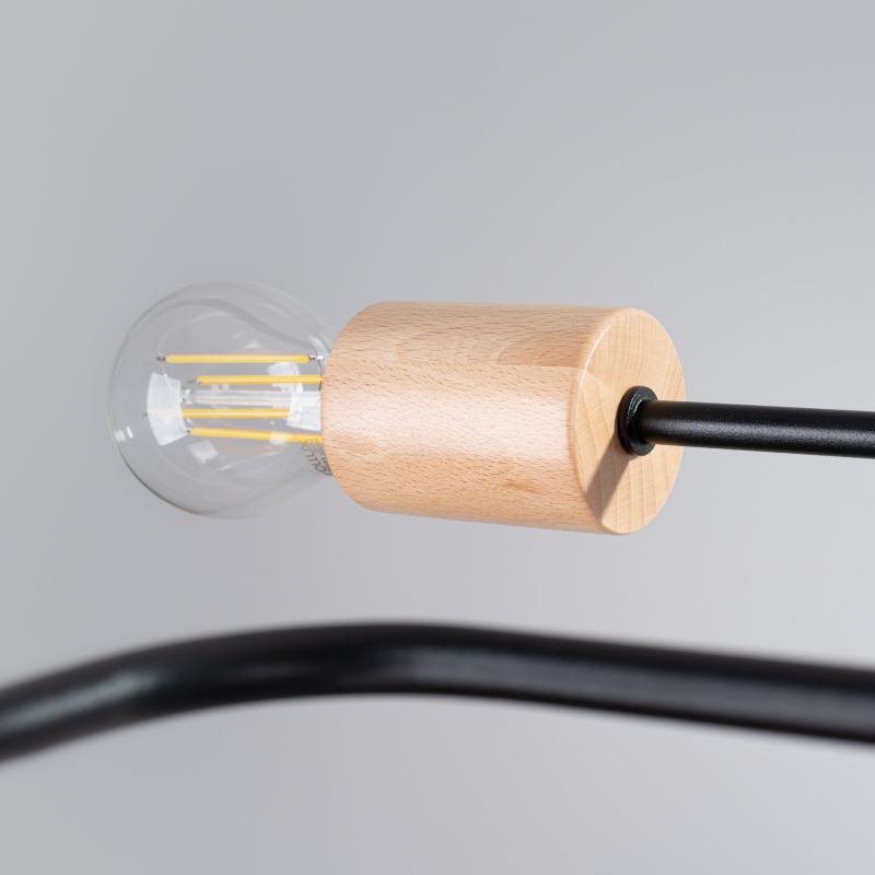 Lampa sufitowa  Pure Lume PALMOS czarna-naturalne drewno 4xE27x15W IP20 wym:16,5x75x58cm - 1 szt.