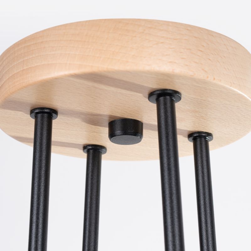 Lampa sufitowa  Pure Lume PALMOS czarna-naturalne drewno 4xE27x15W IP20 wym:16,5x75x58cm - 1 szt.