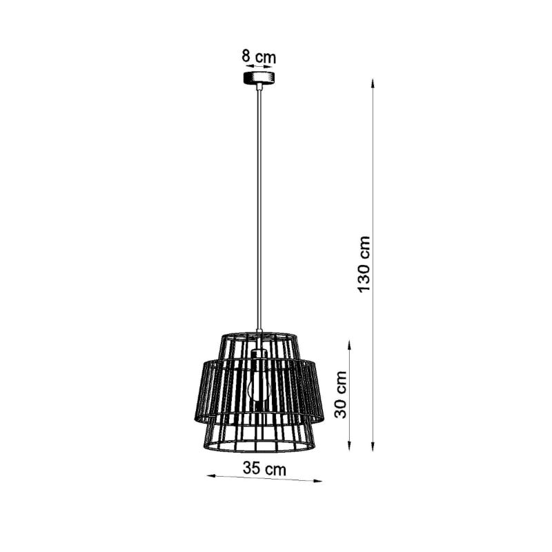 Lampa sufitowa  Pure Lume PORTAL czarna 1xE27x60W IP20 wym:130x35x35cm - 1 szt.