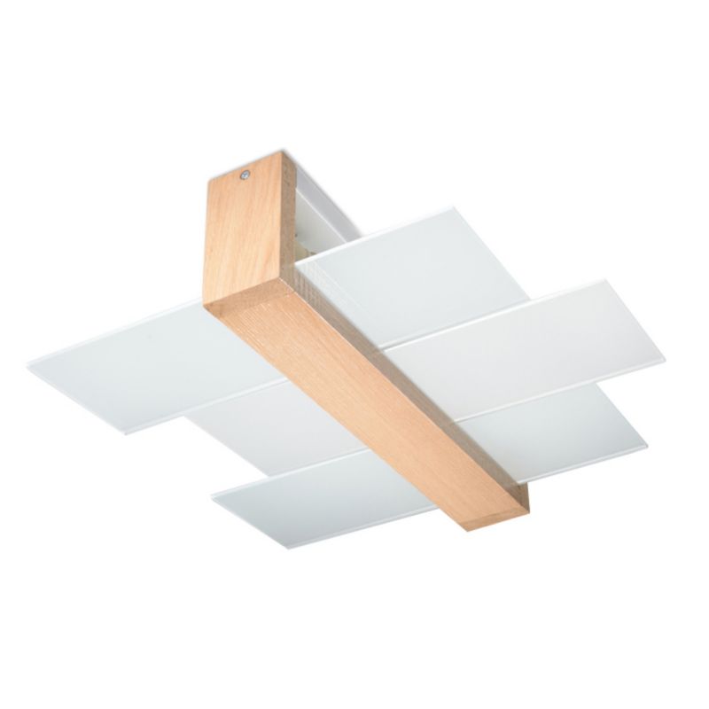 Lampa sufitowa  Pure Lume REBIRD naturalne drewno-biała 2xE27x60W IP20 wym:12x43x43cm - 1 szt.