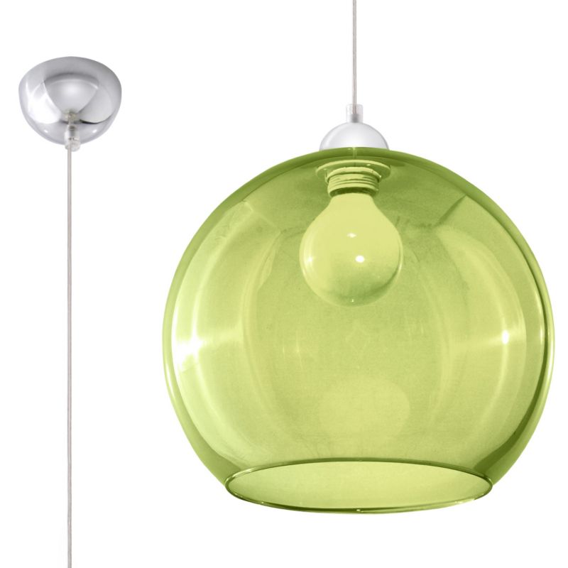 Lampa sufitowa  Pure Lume ROTUND chromowana-zielona 1xE27x60W IP20 wym:80x30x30cm - 1 szt.