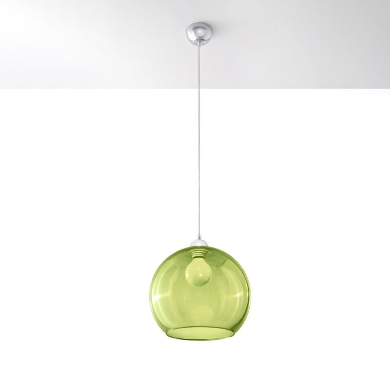 Lampa sufitowa  Pure Lume ROTUND chromowana-zielona 1xE27x60W IP20 wym:80x30x30cm - 1 szt.