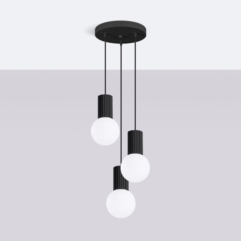 Lampa sufitowa  Pure Lume SFERA czarno-biała 3xG9x8W IP20 wym:125x25x25cm - 1 szt.