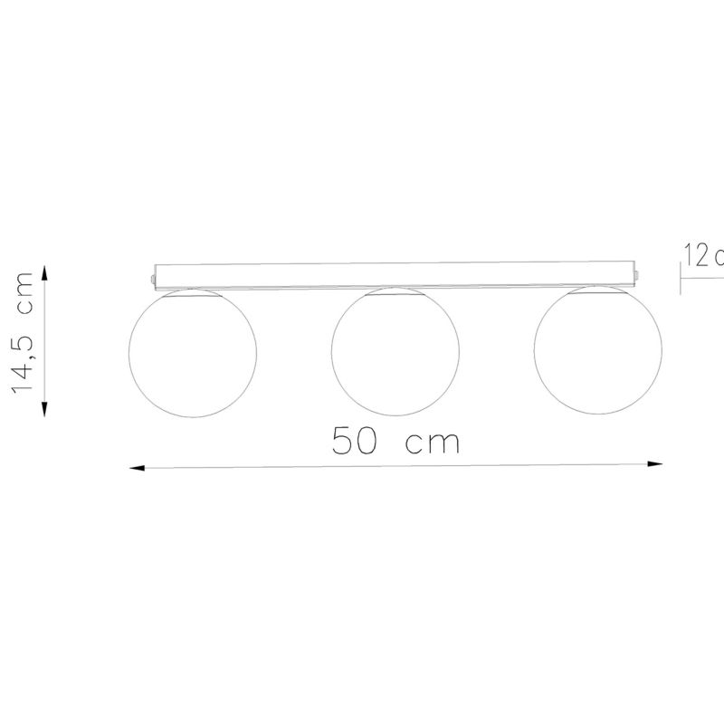 Lampa sufitowa  Pure Lume SOLEDA biało-czarna 3xG9x12W IP20 wym:14x50x12cm - 1 szt.