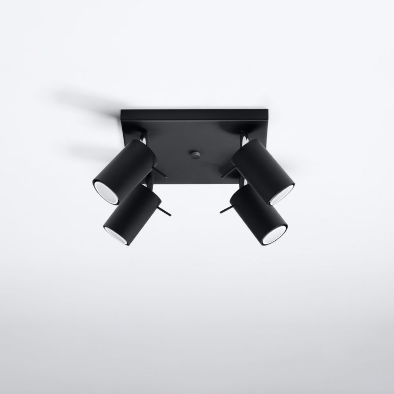 Lampa sufitowa  Pure Lume TORQUE czarna-chromowana 4xGU10x40W IP20 wym:15x25x25cm - 1 szt.