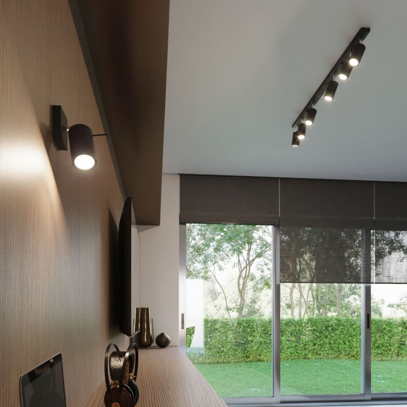 Lampa sufitowa  Pure Lume TORQUE czarna-chromowana 4xGU10x40W IP20 wym:15x25x25cm - 1 szt.