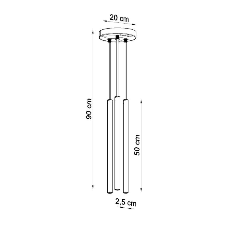 Lampa sufitowa  Pure Lume VELINO czarna 3xG9x12W IP20 wym:100x20x20cm - 1 szt.
