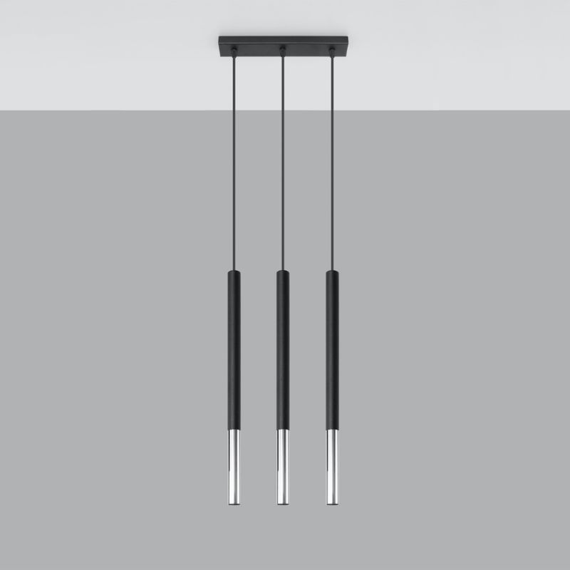 Lampa sufitowa  Pure Lume VITREO czarna-chromowana 3xG9x12W IP20 wym:100x30x8cm - 1 szt.
