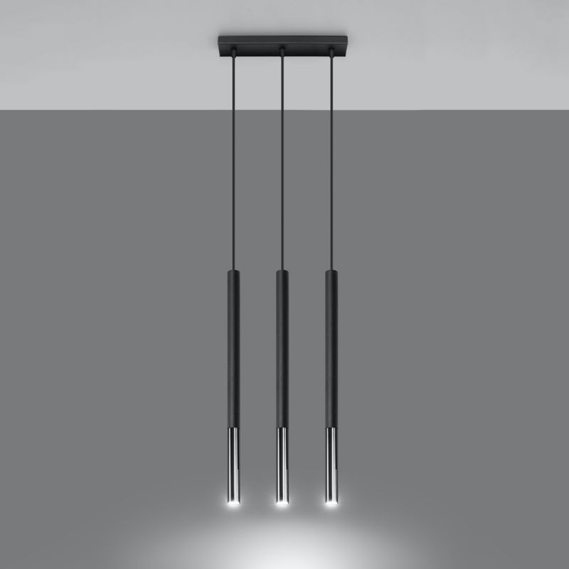 Lampa sufitowa  Pure Lume VITREO czarna-chromowana 3xG9x12W IP20 wym:100x30x8cm - 1 szt.