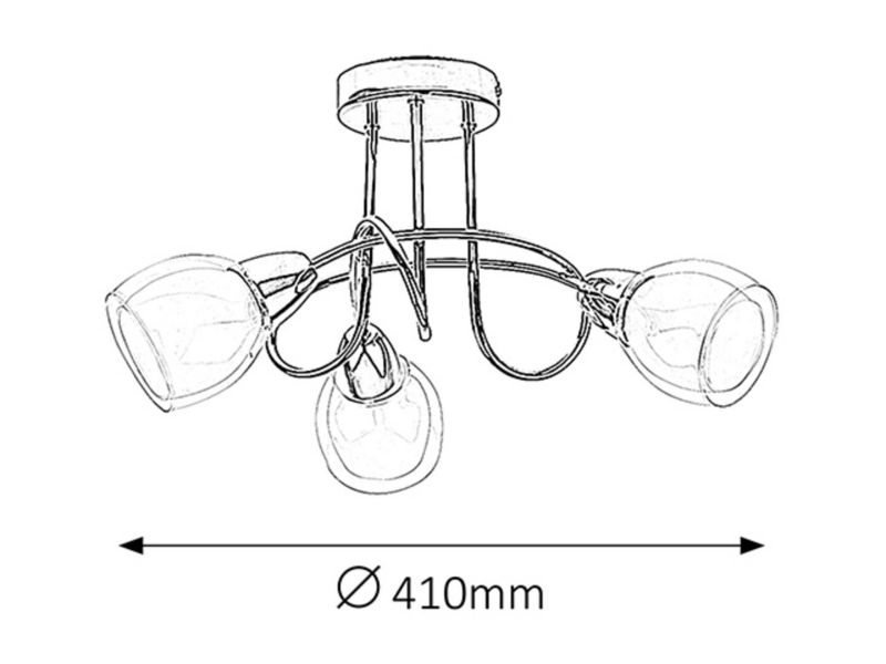 Lampa sufitowa Rabalux Dave chromowana biała wym: 23 x 41 x 41 cm 3xE14 x 40W 1 szt.