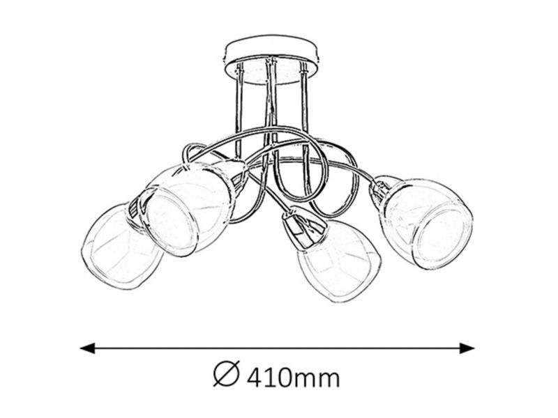 Lampa sufitowa Rabalux Dave chromowana biała wym: 23 x 41 x 41 cm 4xE14 x 40W 1 szt.