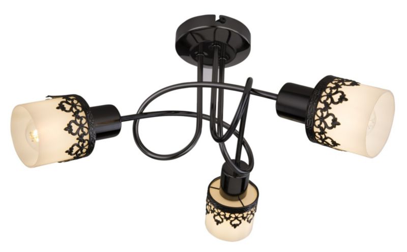 Lampa sufitowa Rabalux Lacey czarno-biała wym: 23 x 36,5 x 36,5 cm 3xE14 x 40W 1 szt.