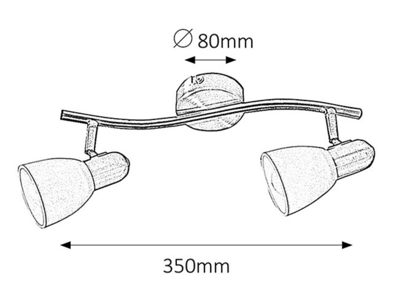Lampa sufitowa Rabalux Soma brązowo-biała  2 x E14 x 40W wym: 8 x 35 x 8 cm - 1 szt.