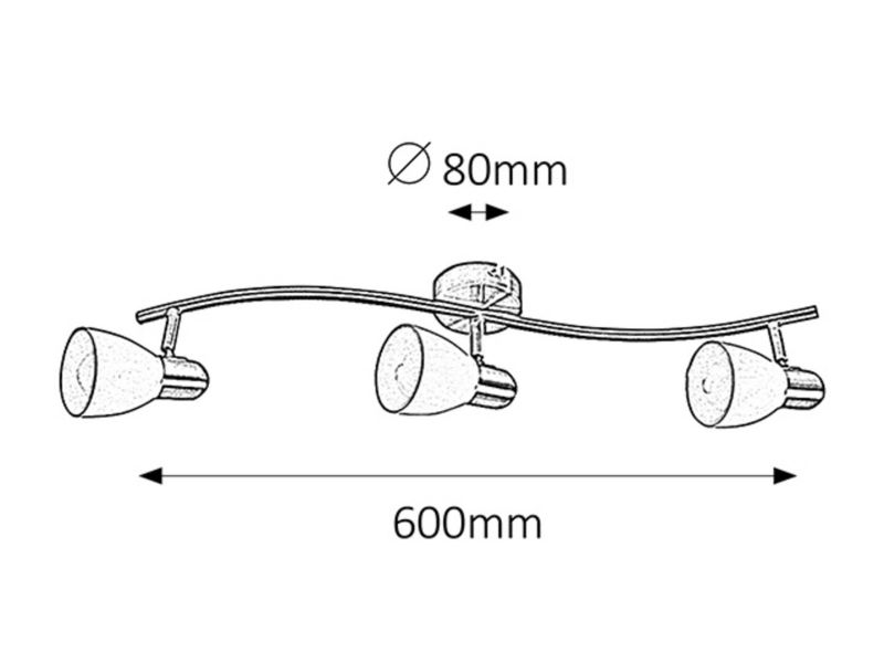 Lampa sufitowa Rabalux Soma brązowo-biała Listwa z lampami 3 x E14 x 40W wym: 18 x 60 x 8 cm - 1 szt.