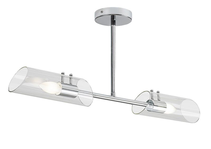 Lampa sufitowa Rabalux Teodoro chromowana przezroczysty wym: 32 x 73 x 12 cm 2xE14 x 12W 1 szt.