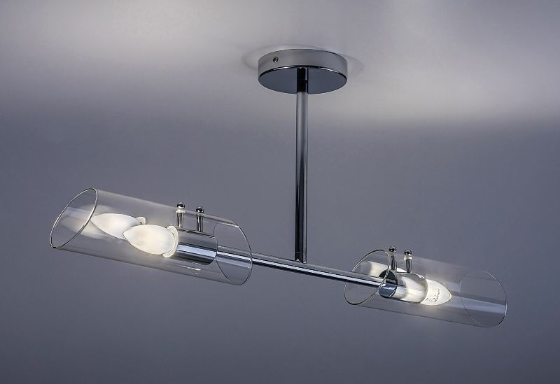 Lampa sufitowa Rabalux Teodoro chromowana przezroczysty wym: 32 x 73 x 12 cm 2xE14 x 12W 1 szt.