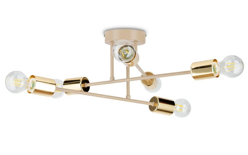 Lampa Sufitowa Robi HowHomely beżowa 6xE27 50 cm 1 szt.