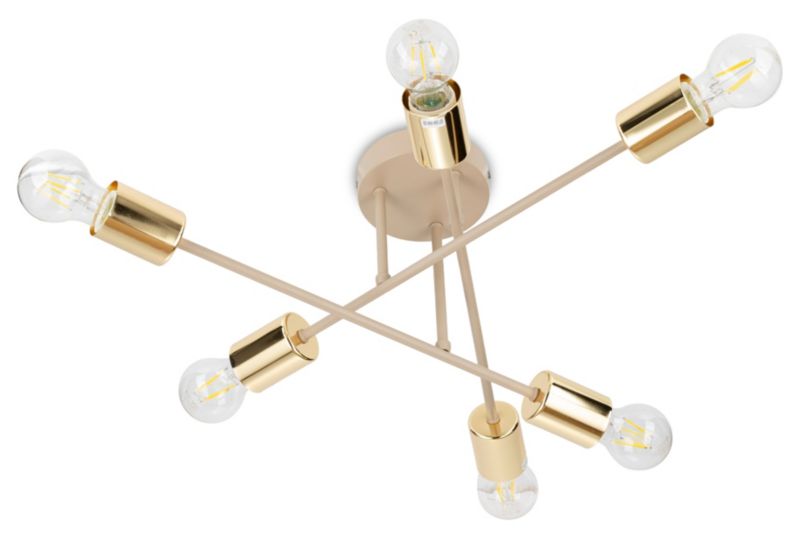 Lampa Sufitowa Robi HowHomely beżowa 6xE27 50 cm 1 szt.
