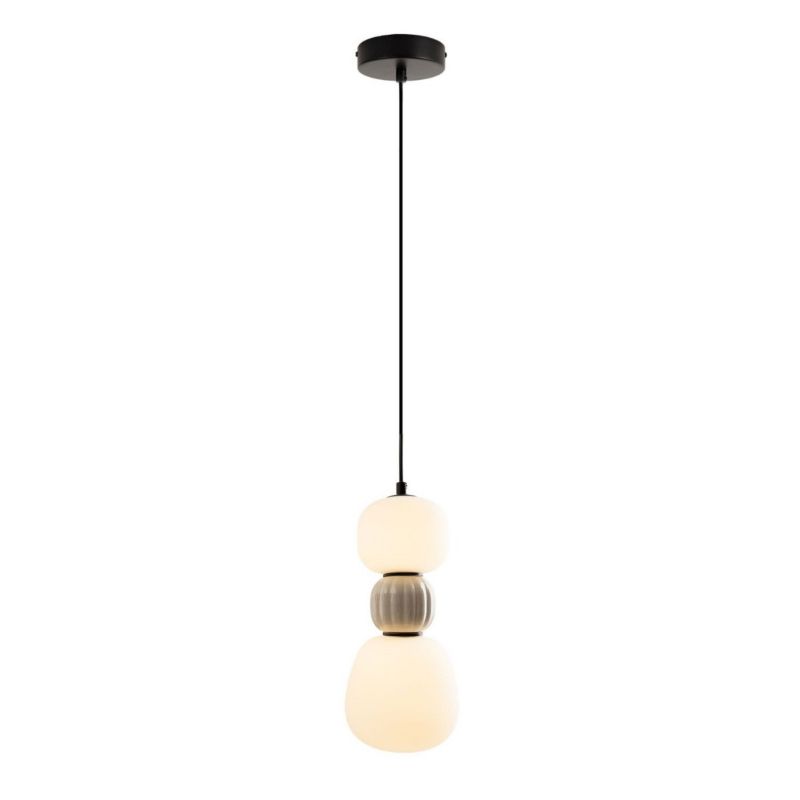 Lampa sufitowa ryflowana Maxlight MODERN czarno-szara LED 13W biały ciepły 3000K 858lm IP20 - 1 szt.