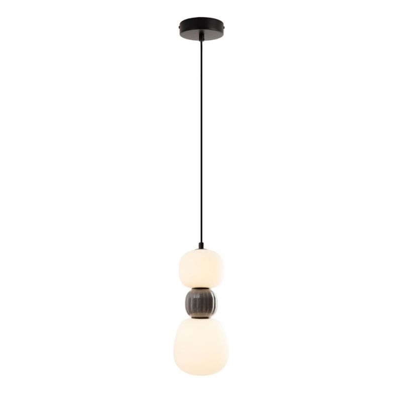 Lampa sufitowa ryflowana Maxlight MODERN czarno-szara LED 13W biały ciepły 3000K 858lm IP20  - 1 szt.