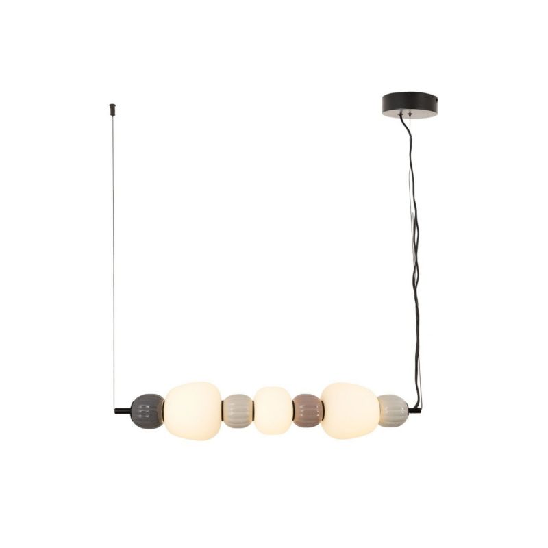 Lampa sufitowa ryflowana Maxlight MODERN czarno-szara LED 28W biały ciepły 3000KK 1848lm IP20 - 1 szt