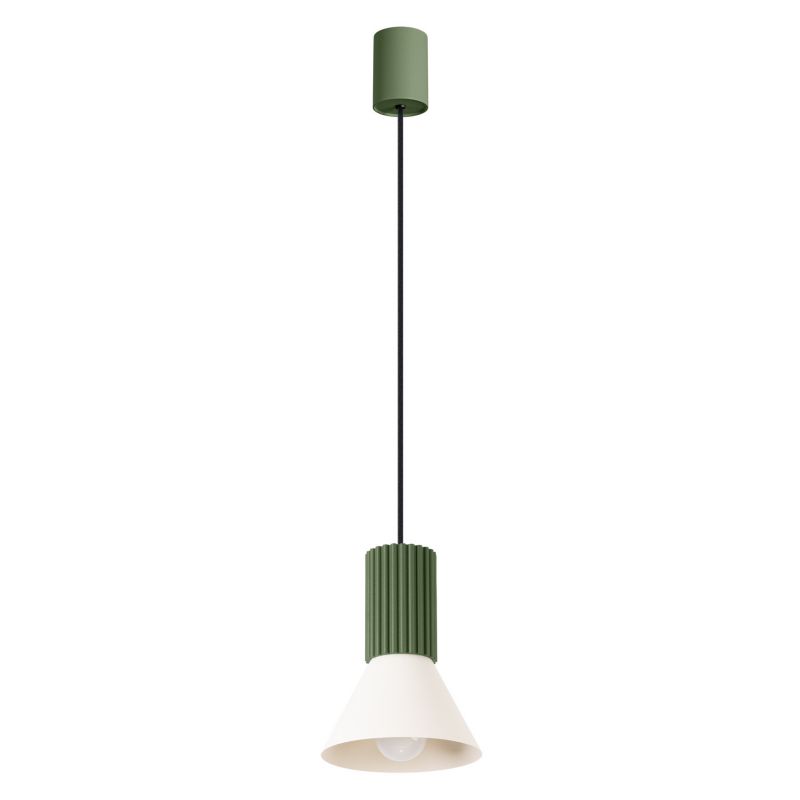 Lampa sufitowa ryflowana Sollux Lighting ESTRIA zielono-beżowa 1xE14x15W IP20 - 1 szt