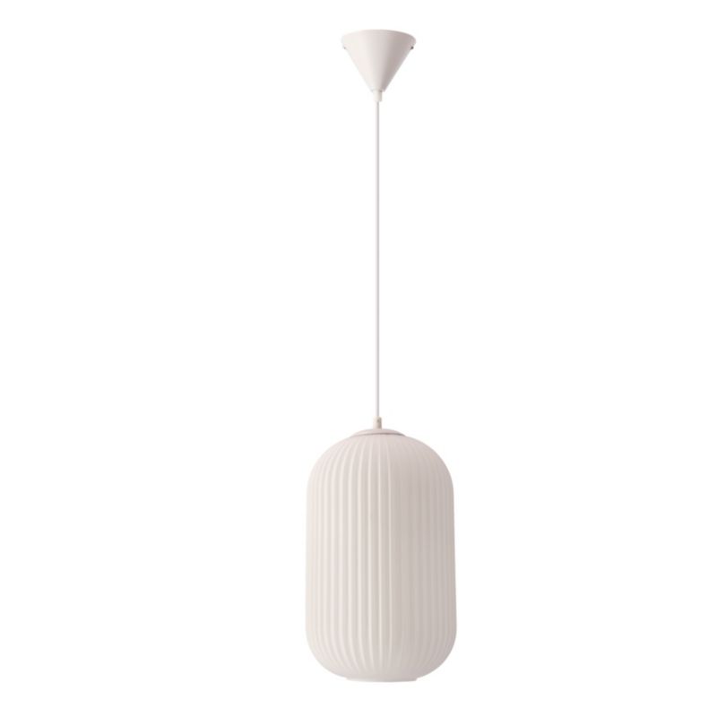 Lampa sufitowa ryflowany klosz Candellux Cresto biała 1xE27x40W IP20 wym:115x20x20cm - 1 szt.