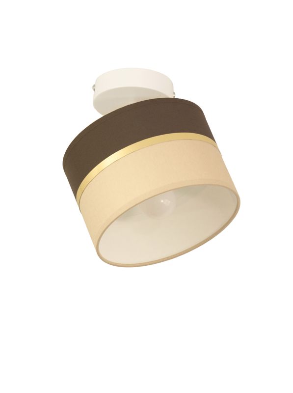 Lampa sufitowa SILVO HEXE tkanina 1x60W E27 biały ecru brązowy złoty H0286 1 szt.
