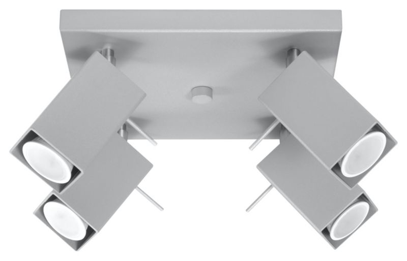Lampa sufitowa Sollux Lighting Merida szaro-chromowana  4 x GU10 x 40W wym: 25 x 25 cm - 1 szt.