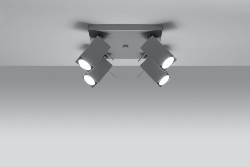 Lampa sufitowa Sollux Lighting Merida szaro-chromowana  4 x GU10 x 40W wym: 25 x 25 cm - 1 szt.