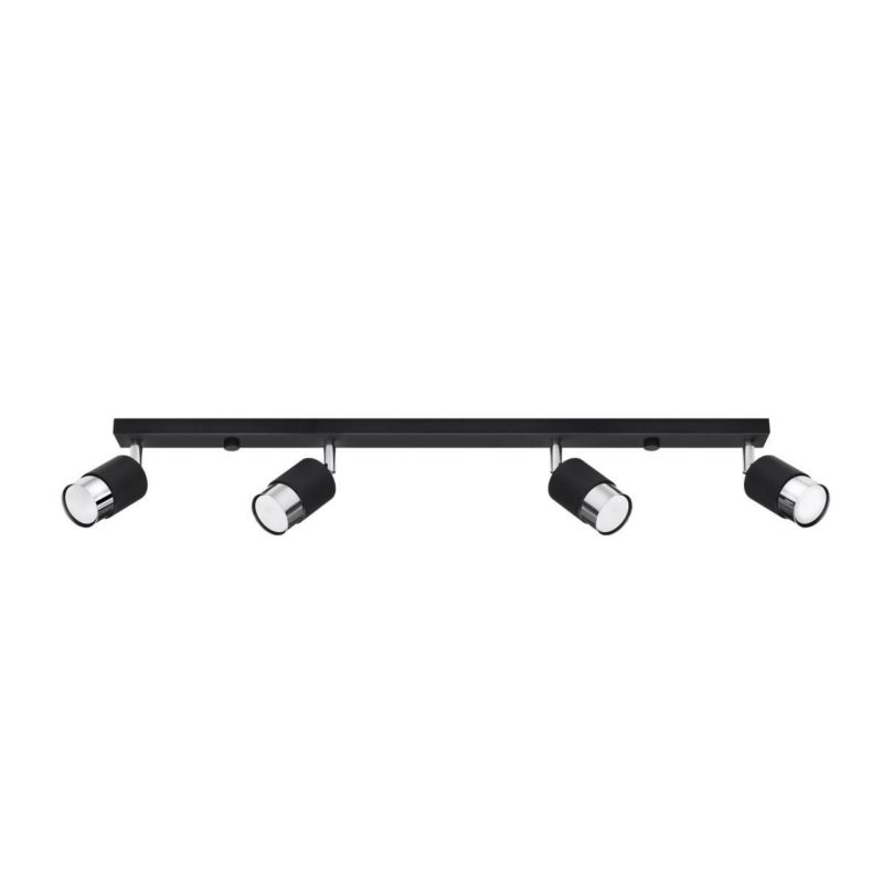 Lampa sufitowa Sollux Lighting Nero czarna-chromowana  4 x GU10 x 10W wym: 18 x 5 x 81 cm - 1 szt.