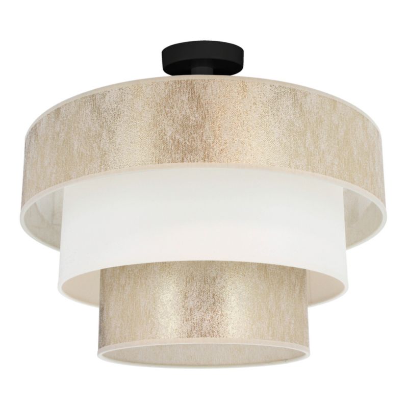 Lampa Sufitowa SPOT Light 1xE27 Max.40W Eleganckie Połączenie Czerni z Złoto Kremowym Abażurem, Polski Producent, 1 szt.