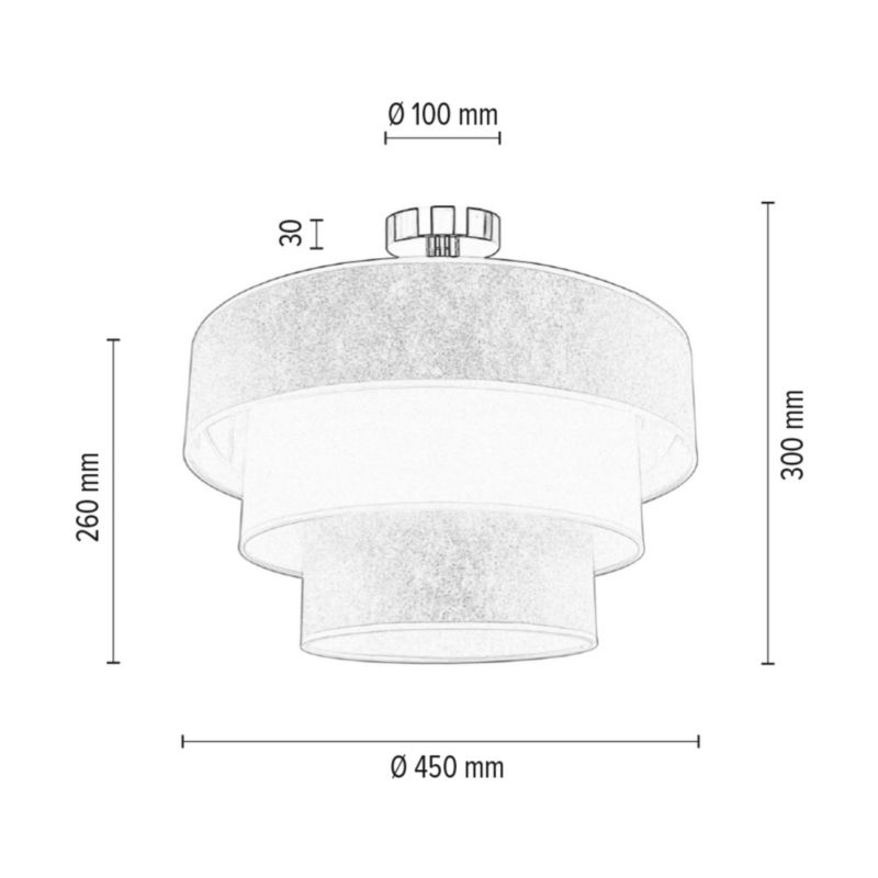 Lampa Sufitowa SPOT Light 1xE27 Max.40W Eleganckie Połączenie Czerni z Złoto Kremowym Abażurem, Polski Producent, 1 szt.