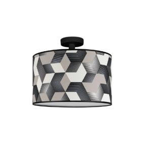 Lampa Sufitowa SPOT Light 1xE27 Max.60W Klasyczna Kompozycja Czerni z Wielokolorowym Abażurem, Polski Producent, 1 szt.