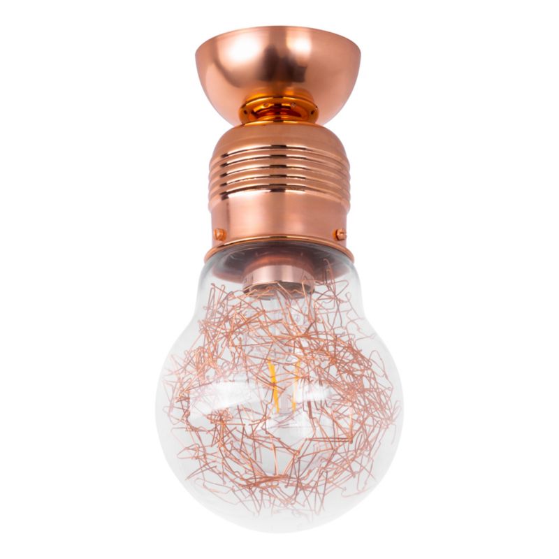 Lampa Sufitowa SPOT Light  1xE27 Max.60W Połączenie Miedzi i Transparentnego Szkła, Polski Producent, 1 szt.