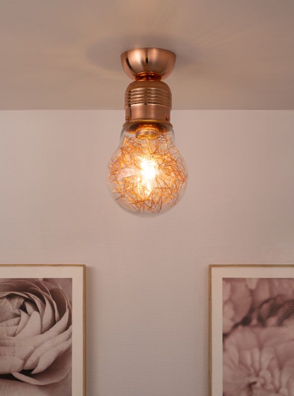 Lampa Sufitowa SPOT Light  1xE27 Max.60W Połączenie Miedzi i Transparentnego Szkła, Polski Producent, 1 szt.