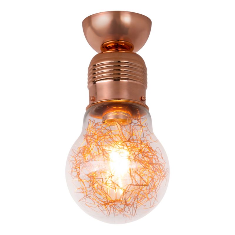 Lampa Sufitowa SPOT Light  1xE27 Max.60W Połączenie Miedzi i Transparentnego Szkła, Polski Producent, 1 szt.