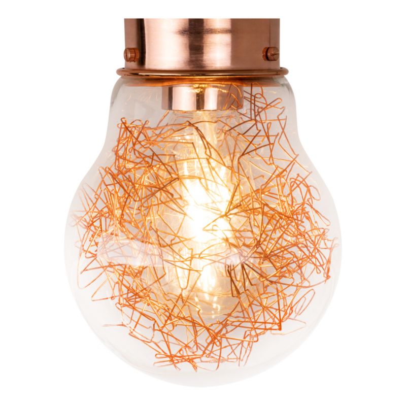 Lampa Sufitowa SPOT Light  1xE27 Max.60W Połączenie Miedzi i Transparentnego Szkła, Polski Producent, 1 szt.