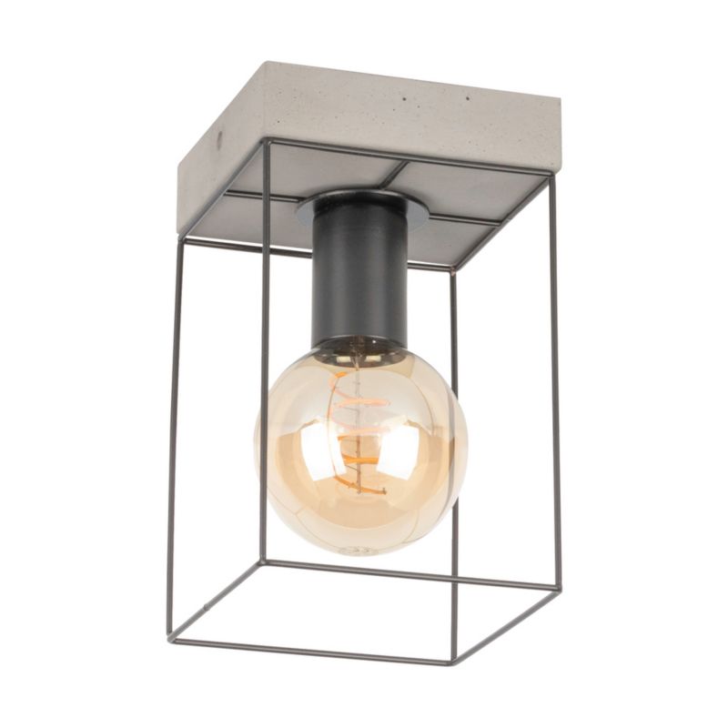 Lampa Sufitowa SPOT Light 1xE27 Max.60W Połączenie Szarego Betonu z Czarnym Akcentem, Polski Producent, 1 szt.